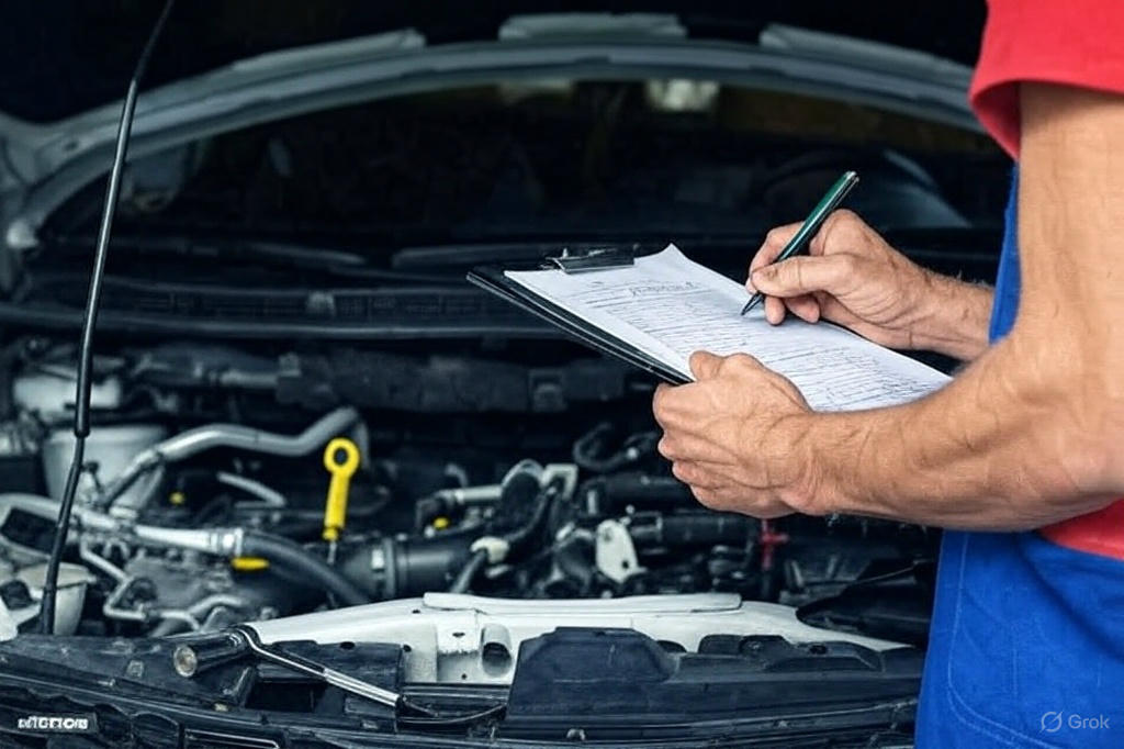 automotive parts shop showroom with blue lighting, professional and technical atmosphere